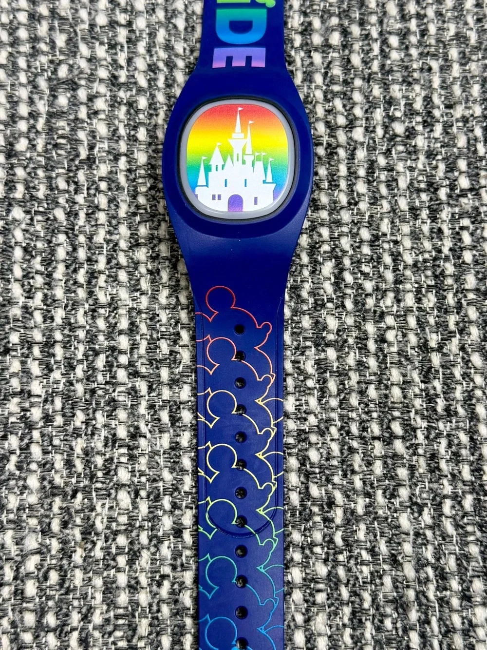 Used Disney Parks Pride Rainbow Castle MagicBand 2 Blue Mickey LGBTQ Magic Band